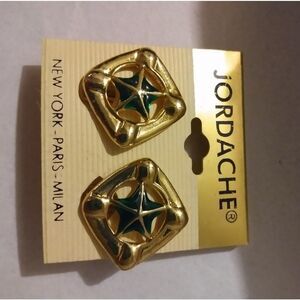 Jordache art‎ glass clip on earrings